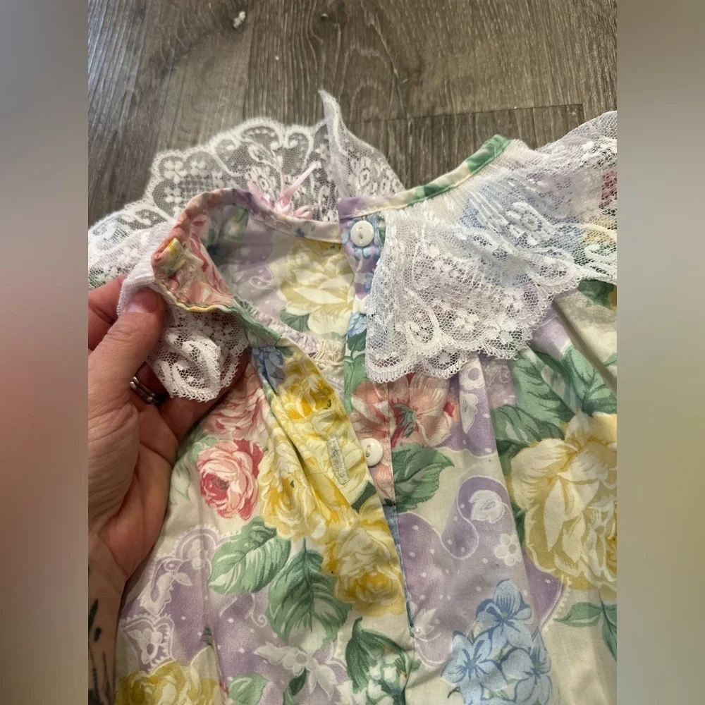 Vintage floral baby romper